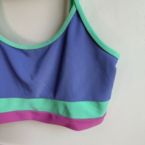 NWOT Beach Riot Eva High Tide Color Blocked Bikini Top - Picture 9 of 9